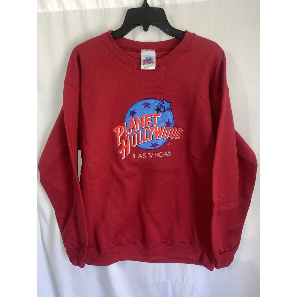 Vintage Planet Hollywood Las Vegas‎ Embroidered Sweatshirt Mens Large Made USA